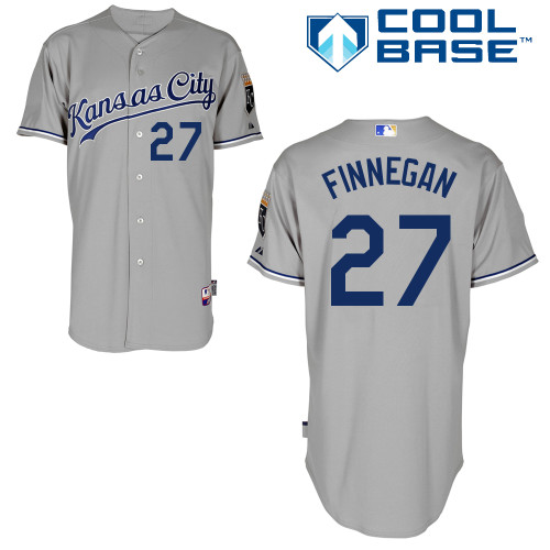 Brandon Finnegan #27 MLB Jersey-Kansas City Royals Men's Authentic Road Gray Cool Base Baseball Jersey